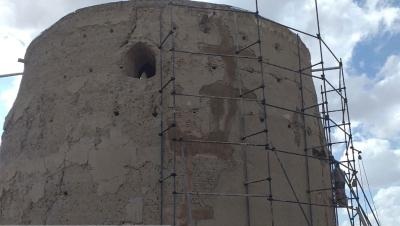 آغاز مرمت برج کبوتر سه طبقه روستای تندران شهرستان تیران و کرون