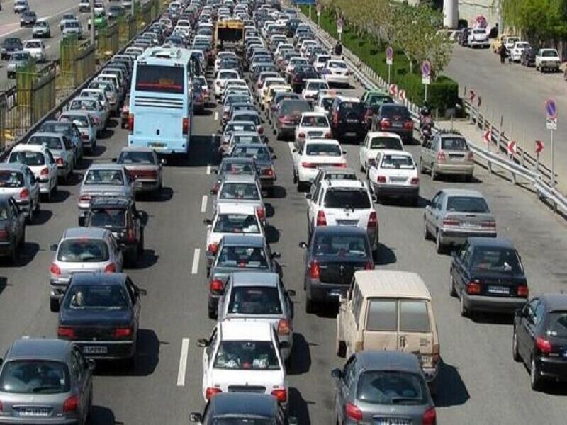 ترافیک پرحجم در مسیر مشهد- چناران