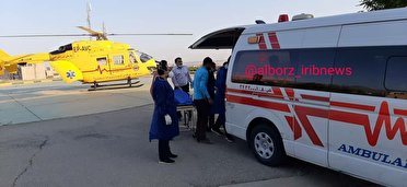اعزام کشاورز آسیب دیده از تراکتور با بالگرد به بیمارستان البرز