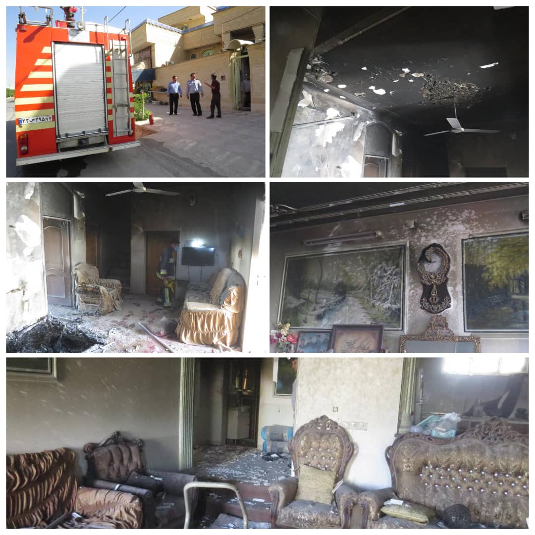 آتش‌سوزی منزل مسکونی در کازرون