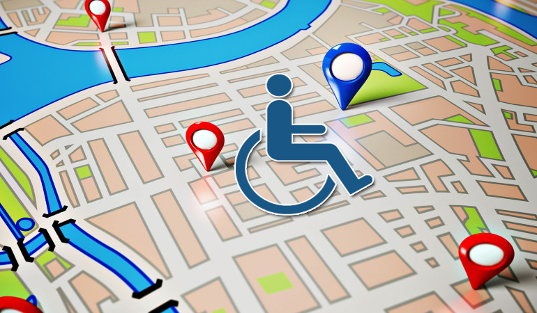 نشان دادن محل مناسب برای عبور ویلچر در نقشه های گوگل