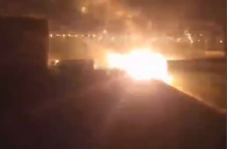وقوع انفجار و آتش سوزی در میدان بسیج تبریز