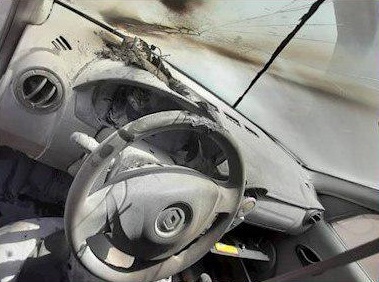 آتش سوزی خودرو بر اثر انفجار پاور بانک در نیشابور