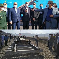 آغاز عملیات ریل گذاری راه آهن زاهدان به چابهار با حضور وزیر راه و شهرسازی