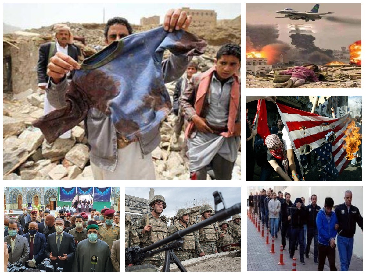 از افزايش شهداي يمن تا آتش زدن پرچم آمریکا در سوریه