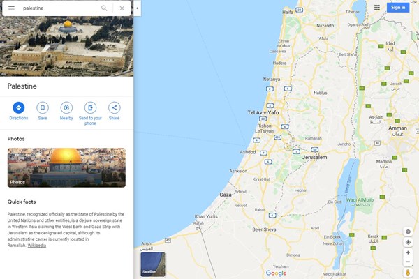 خشم کاربران توییتر از حذف «فلسطین» از نقشه گوگل و اَپل