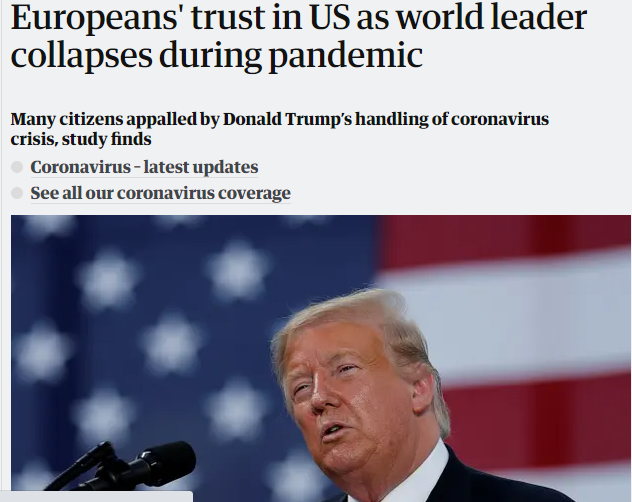 سقوط اعتماد مردم اروپا به آمریکا