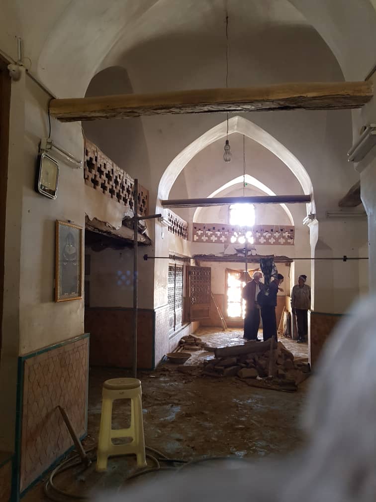 پایان مرمت وموریانه زدایی مسجد علی قهرود کاشان