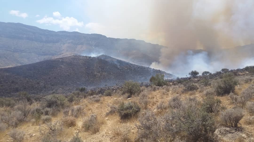 پایان عملیات اطفا آتش در کوه‌های منطقه مهارلو