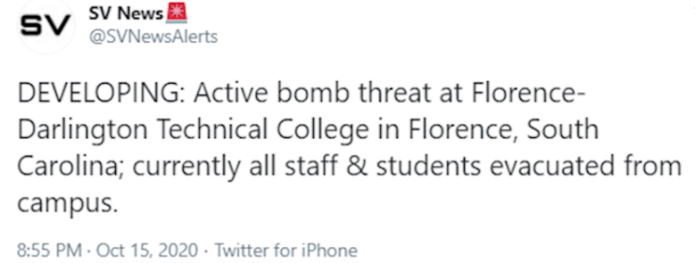 هشدار بمب گذاری در یکی از دانشگاه های آمریکا