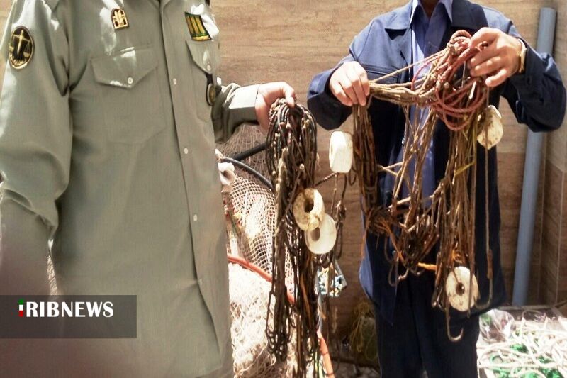 کشف ۳۰۰ متر تور ماهیگیری غیرمجاز در تالاب کانی ‌برازان مهاباد