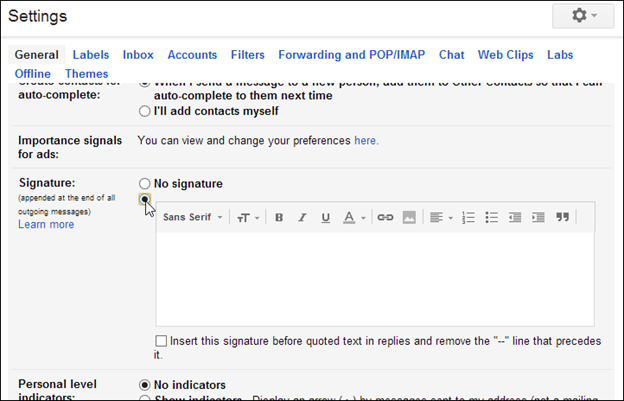 روش ایجاد امضا در انتهای ایمیل‌های گوگل