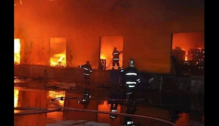 آتش سوزی گسترده در بازار بزرگ شورجه بغداد