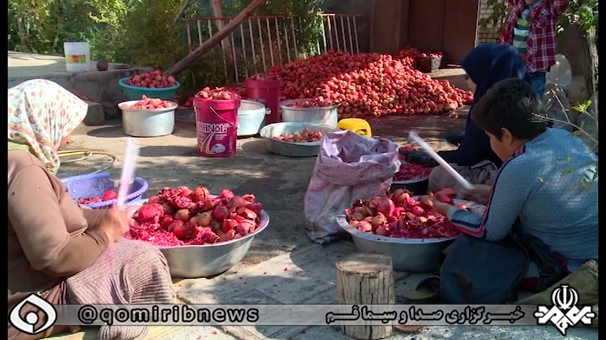 پخت رب انار در روستاهای استان قم