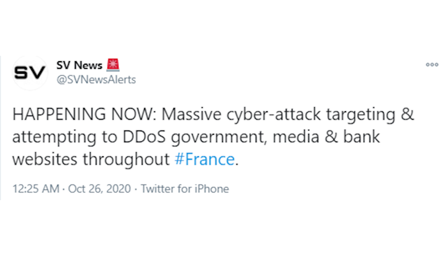 اس وی نیوز از حملات سایبری گسترده به فرانسه خبر داد