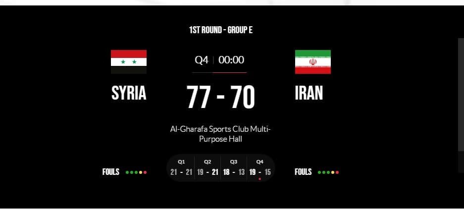 سوریه ملی پوشان بسکتبال ایران را متوقف کرد