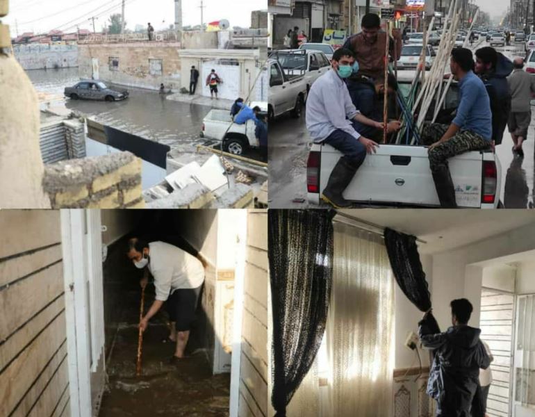 سنگ تمام جوانان مسجدی در مقابله با بحران سیلاب خوزستان