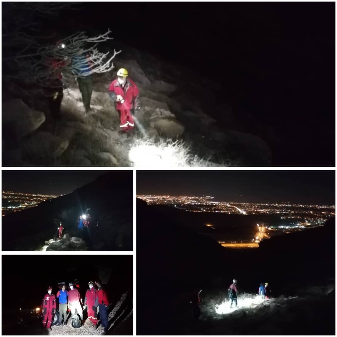 نجات کوهنوردان جوان از ارتفاعات بزرگراه شهید قاسم سلیمانی