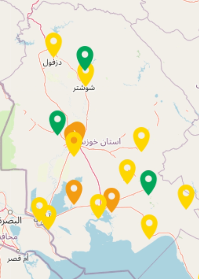 آلودگی هوای سه شهر خوزستان برای گروه های حساس