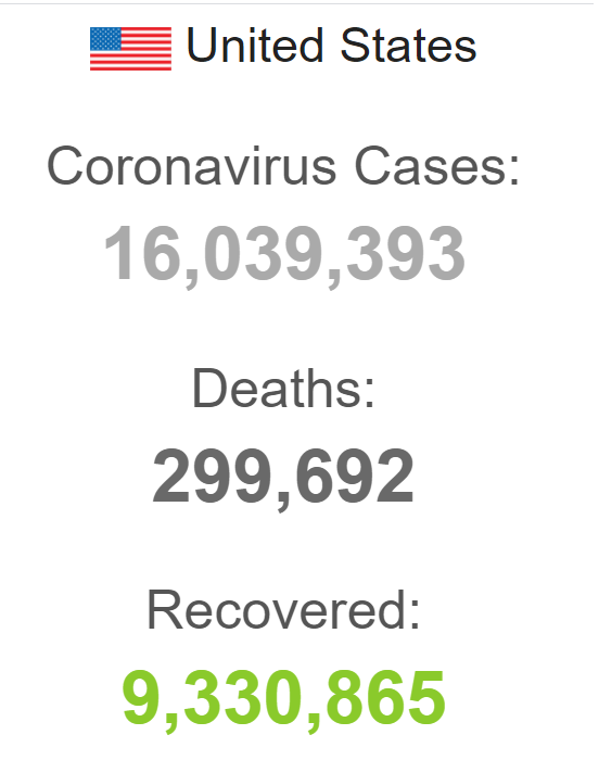 حدود ۳۰۰ هزار نفر؛ شمار فوتی‌های کرونا در آمریکا