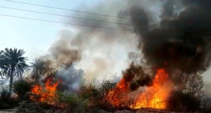 آتش سوزی در محله فرخی میناب