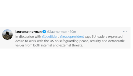 بایدن:رهبران اتحادیه اروپا، به همکاری با آمریکا ابراز تمایل کرده اند