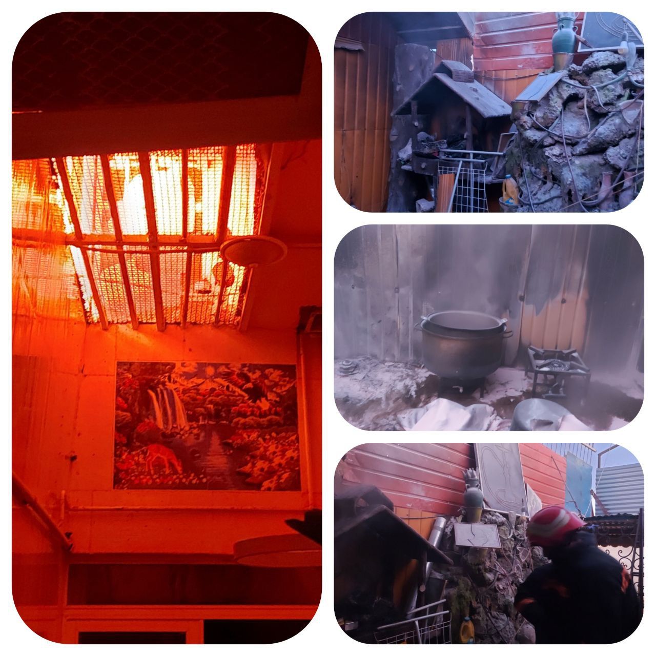 مهار آتش سوزی در پشت بام یک منزل مسکونی در خمینی شهر