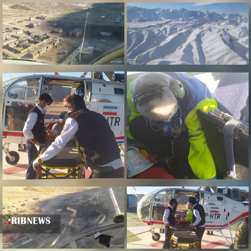 پرواز بالگرد اورژانس برای نجات نوجوان ۱۳ ساله کوهرنگی