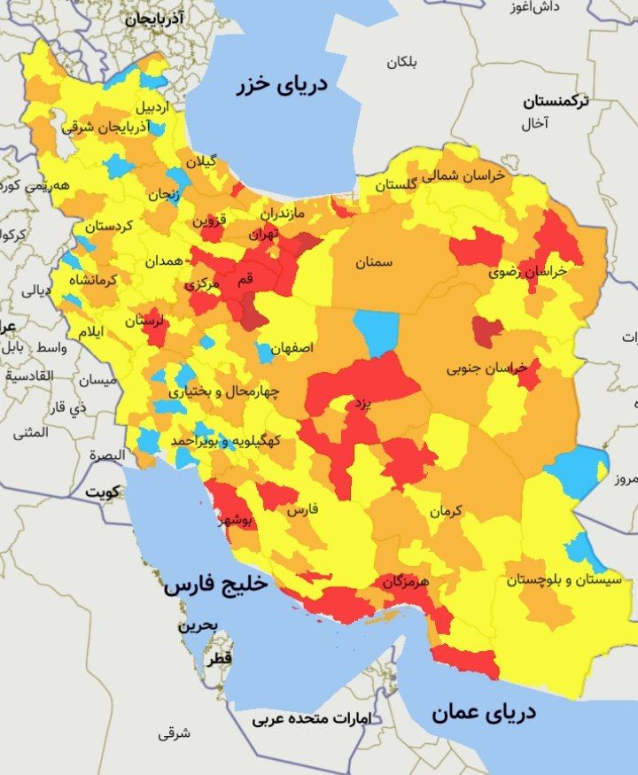 نقشه کرونایی خراسان جنوبی تیره تر شد