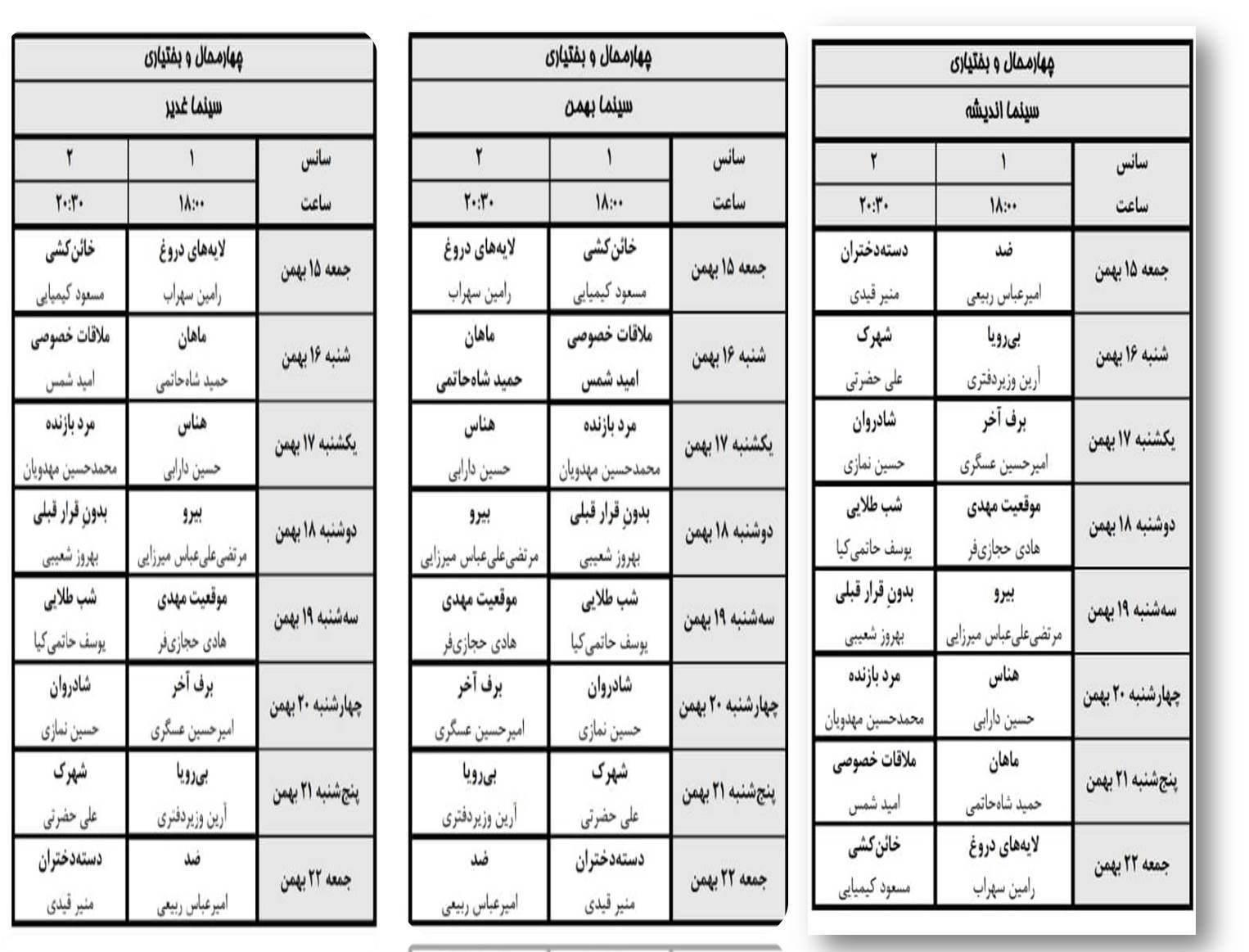 نمایش ۱۶ فیلم جشنواره فیلم فجر در چهارمحال و بختیاری