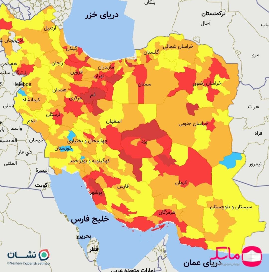 افزایش سریع شهرستان‌های قرمز کرونا