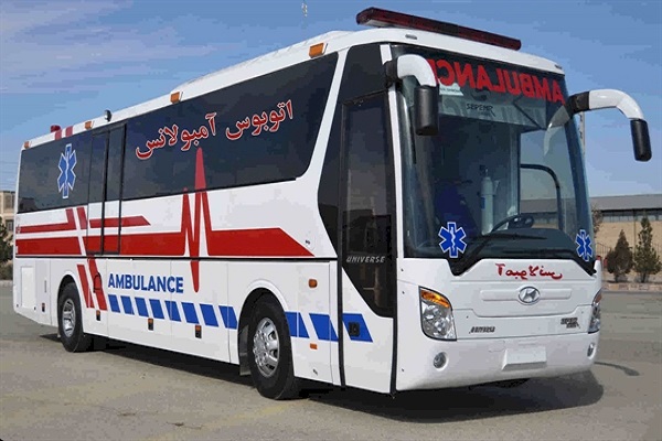 انتقال بیماران کرونایی به مراکز درمانی با اتوبوس آمبولانس