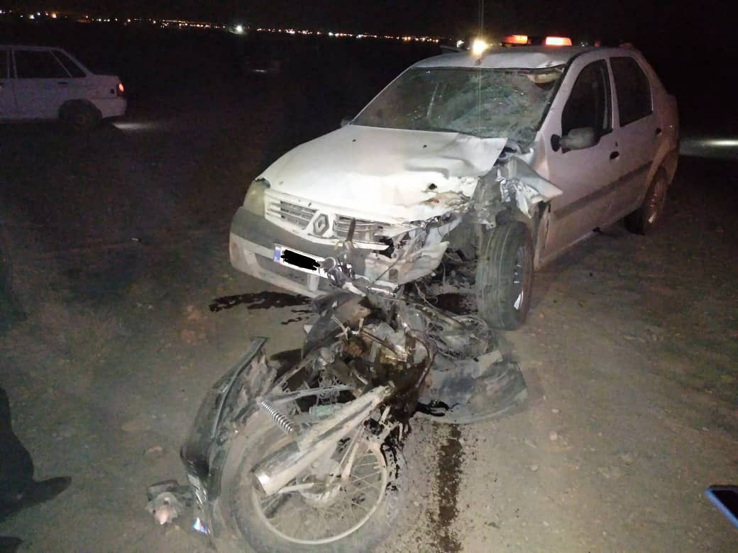 تصادف مرگبار خودرو سواری با موتورسیکلت در نیشابور
