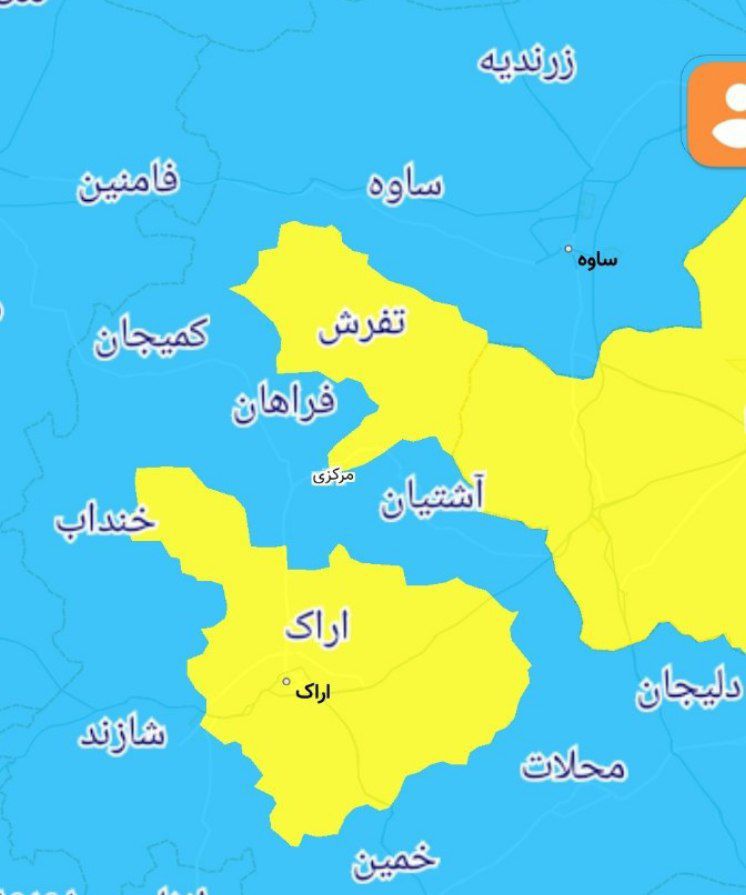 دو شهر استان در وضعیت زرد کرونایی