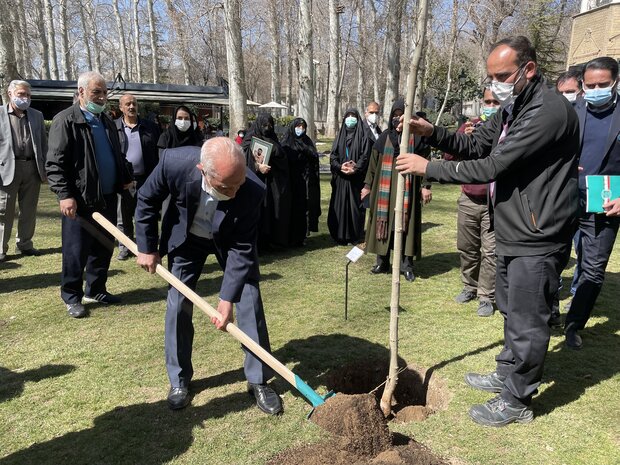 کاشت نهال به نام حافظ کاخ نیاوران در بهمن ۱۳۵۷