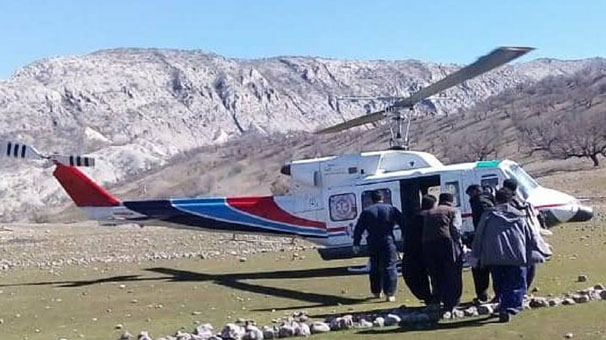 انتقال کوهنورد مصدوم به بیمارستان با اورژانس هوایی بهبهان