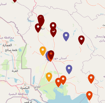 هوای هفت شهر خوزستان در وضعیت خطرناک