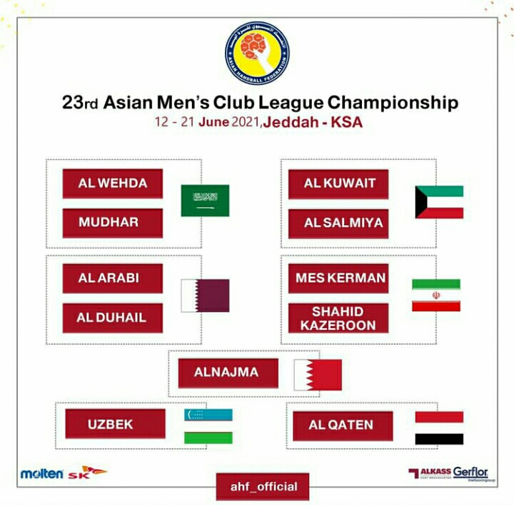 تیم هندبال شهید شاملی کازرون در گروه الف مسابقات آسیایی