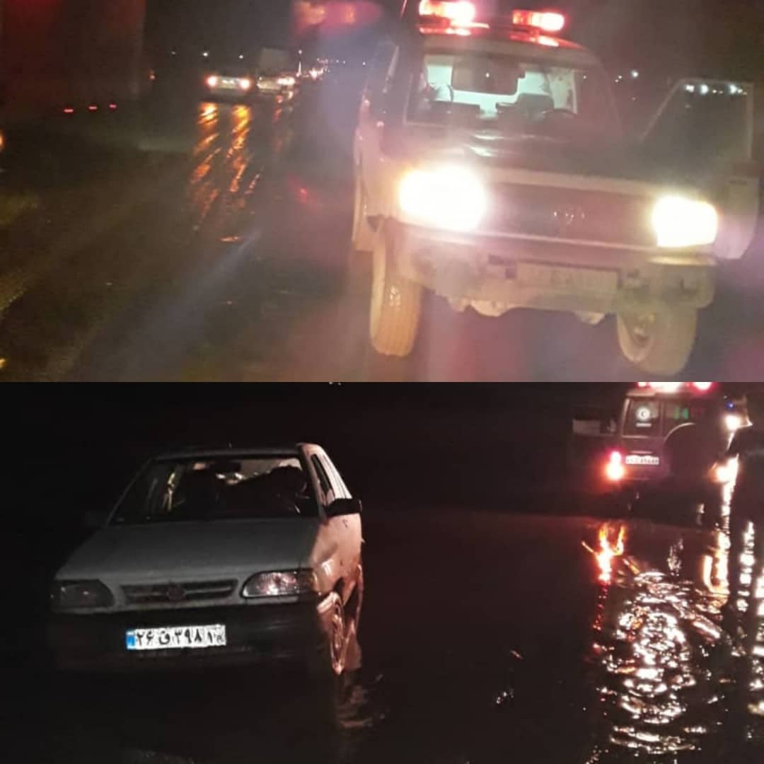 دو حادثه بر اثر بارش باران در استان سمنان