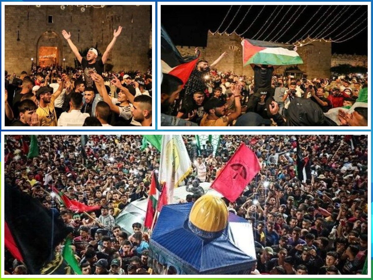 جشن و شادی مردم کرانه باختری از پیروزی مقاومت