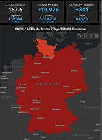 تلفات کرونا در آلمان به حدود ۸۲ هزار نفر رسید
