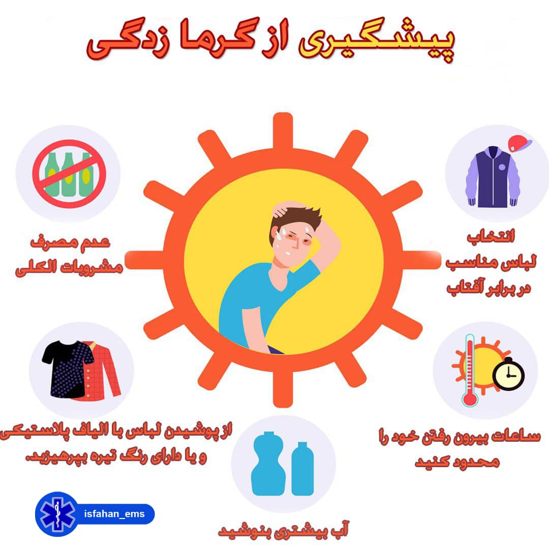 توصیه‌های اورژانس پیش بیمارستانی استان اصفهان برای پیشگیری از گرمازدگی