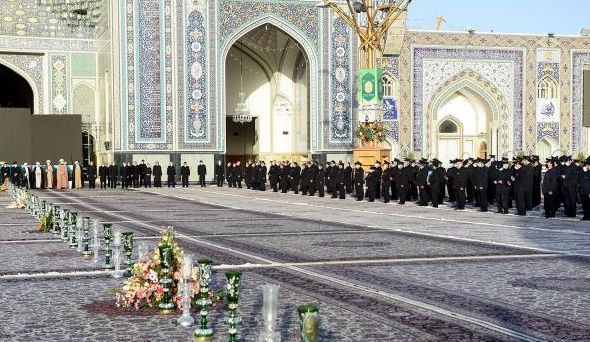 خطبه خوانی خادمان رضوی در سالروز ولادت حضرت معصومه (س)