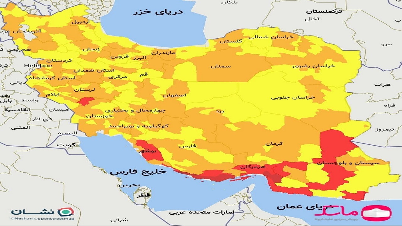نیمی از شهرستان‌های بوشهر قرمز کرونایی شدند