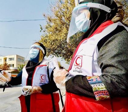 حامیان سلامت جمعیت هلال احمر روز انتخابات در کنار مردم