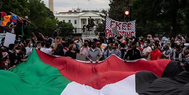 تظاهرات میلیونی حاميان فلسطين در واشنگتن