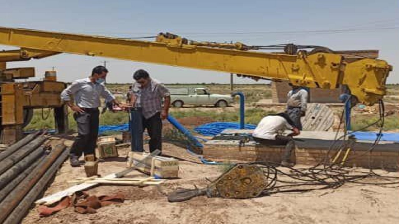 بهره برداری از چاه آب شرب روستای مشکین تپه