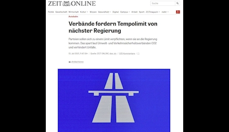 درخواست برای محدود کردن سرعت در آلمان