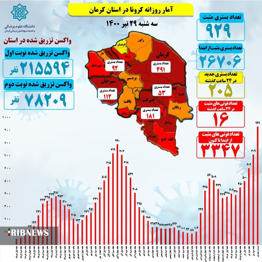 16 قربنی کرونا در کرمان