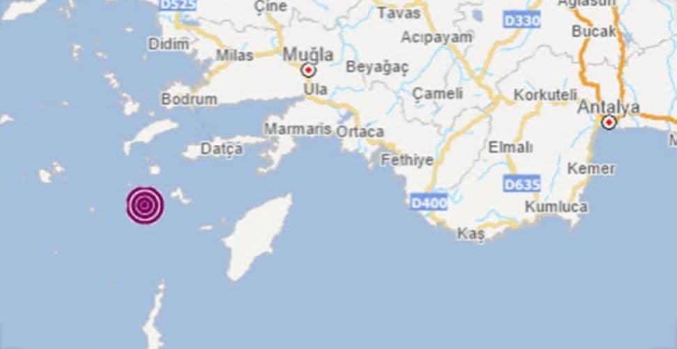 زلزله ۵/۷ ریشتری در دریای اژه ترکیه